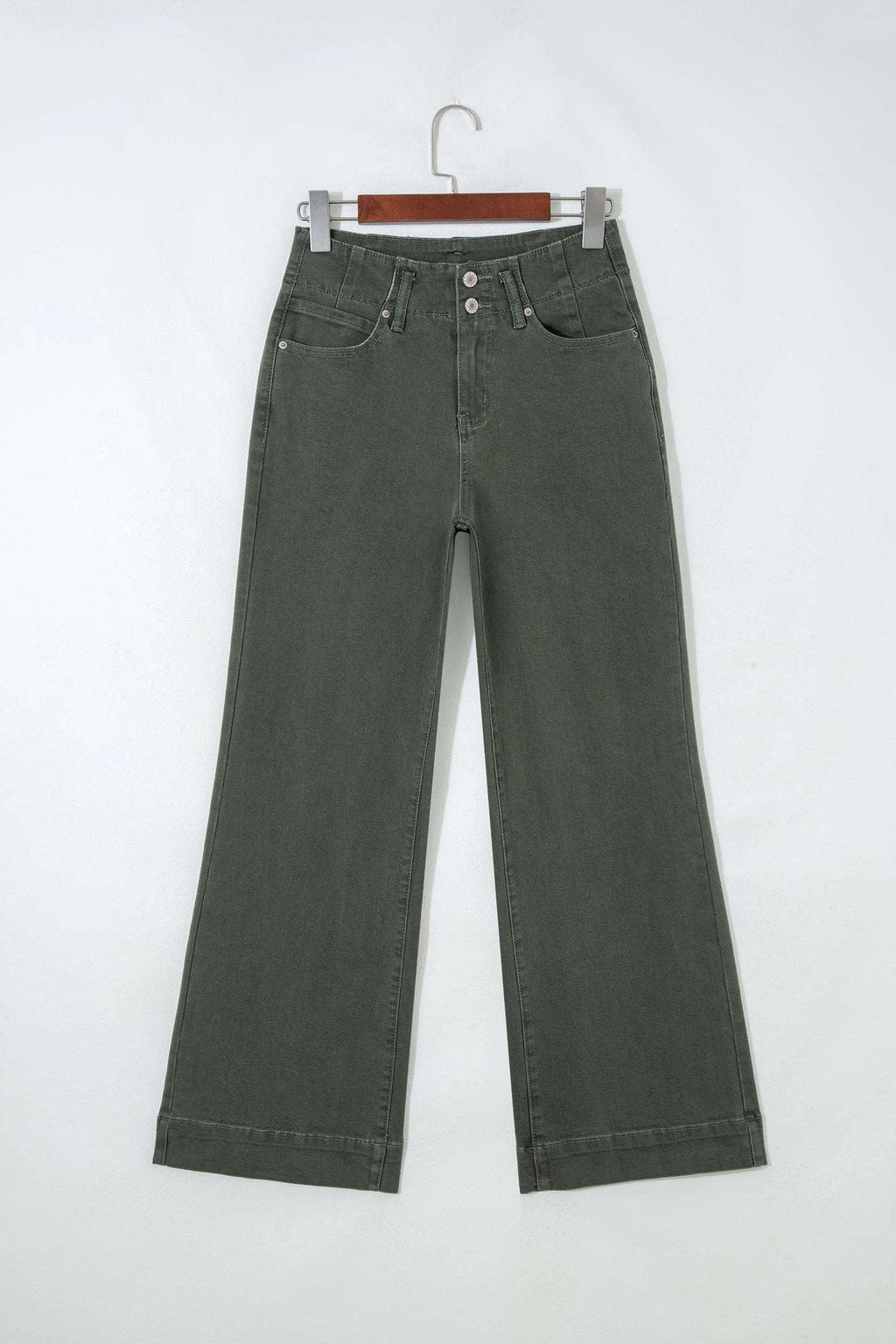 Bellina | High Rise Two Button Flare Jeans for Women with Clean Straight Seams
