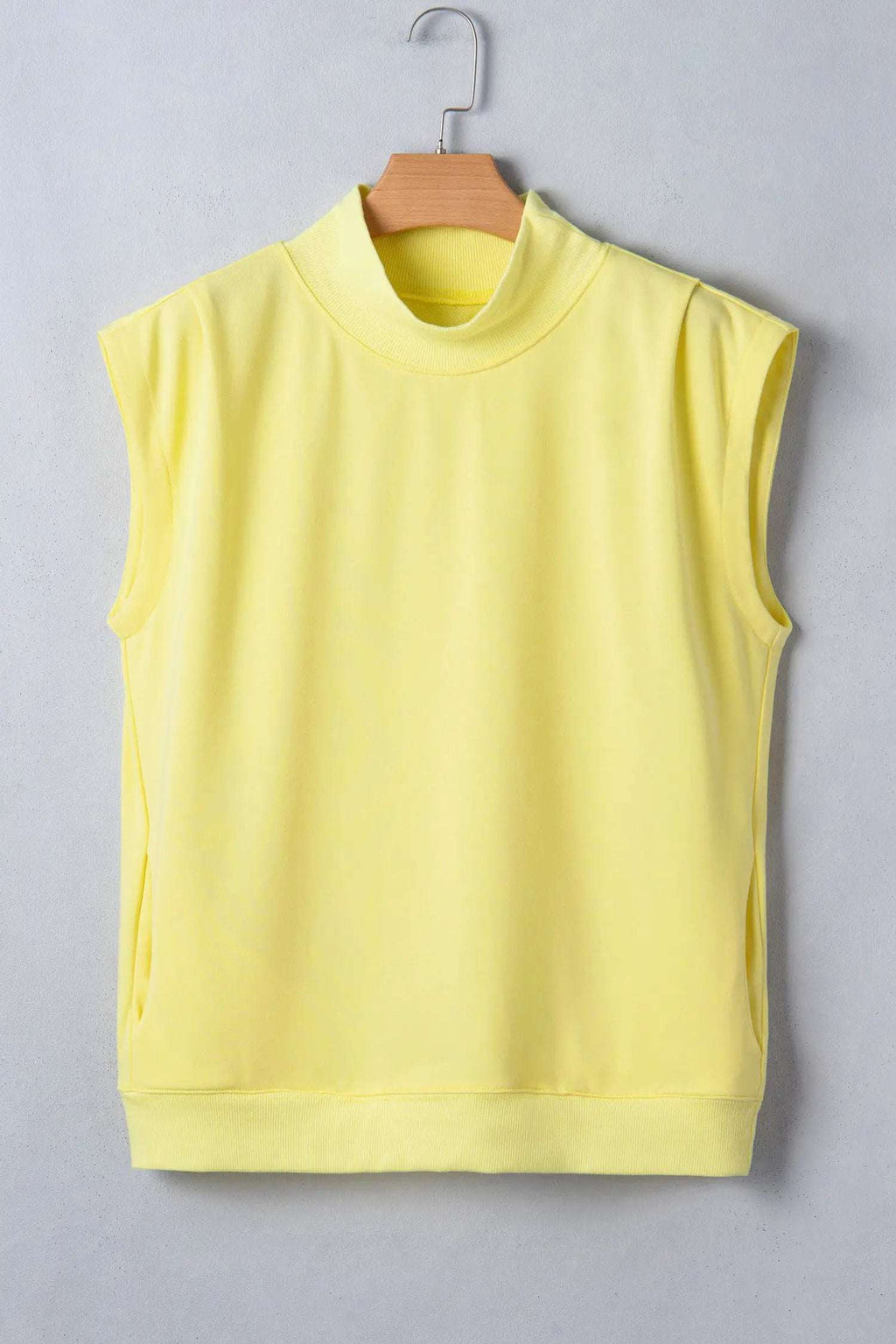 Danae | Mock Neck Cap Sleeve Relaxed Top for Everyday Layering