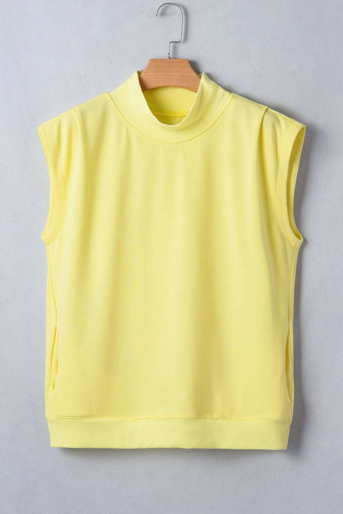 Danae | Mock Neck Cap Sleeve Relaxed Top for Everyday Layering