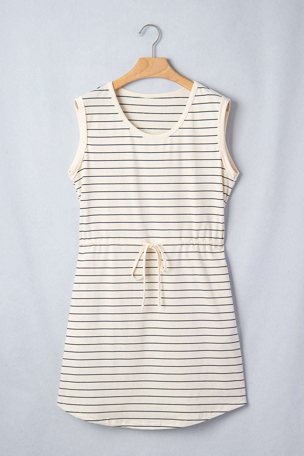 Dorothea | Striped Drawstring Tank Mini Dress with Side Pockets