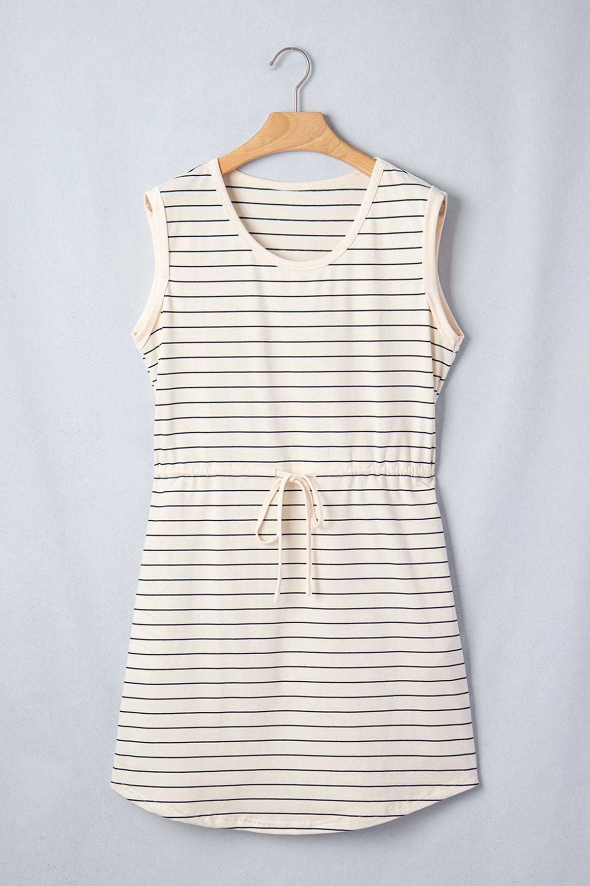 Dorothea | Striped Drawstring Tank Mini Dress with Side Pockets