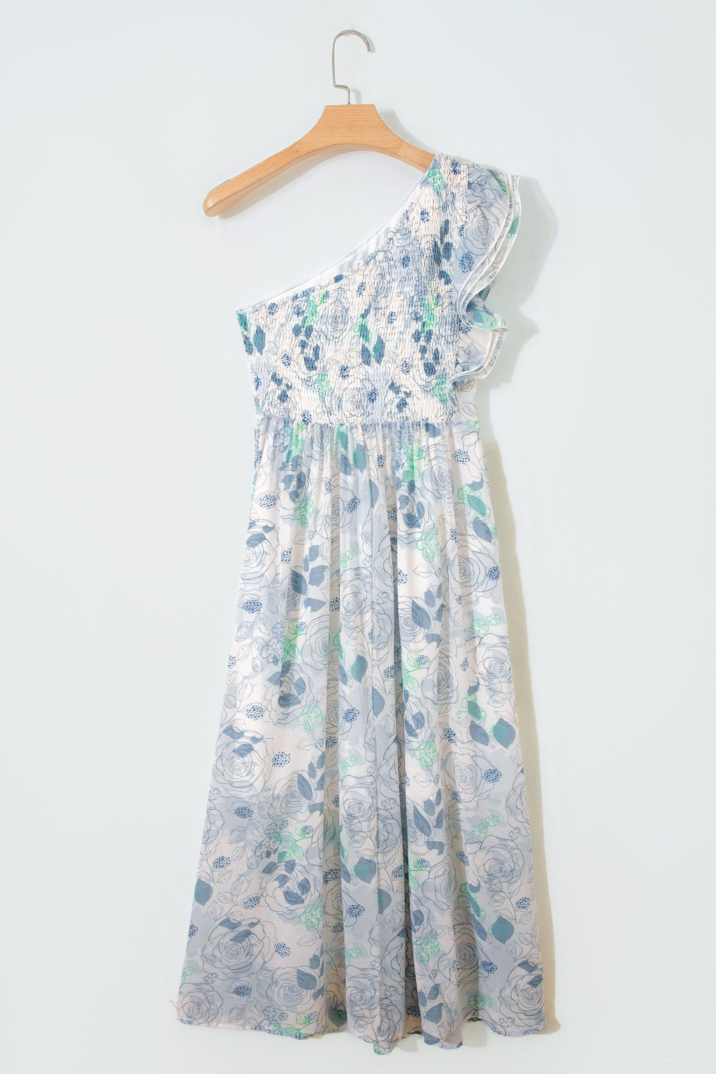 Giulietta | Floral One Shoulder Ruffled Maxi Dress for Summer Occasions