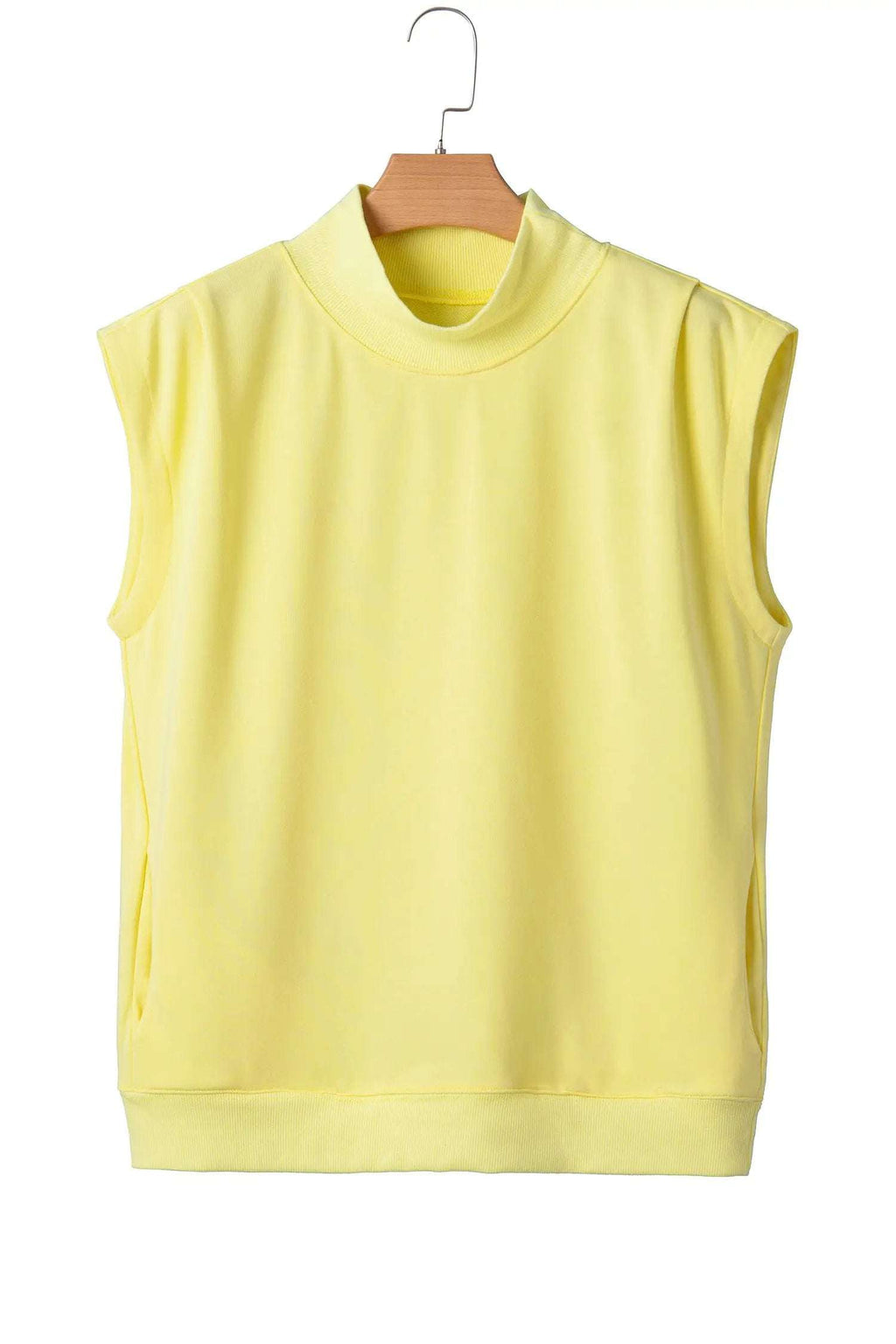Danae | Mock Neck Cap Sleeve Relaxed Top for Everyday Layering