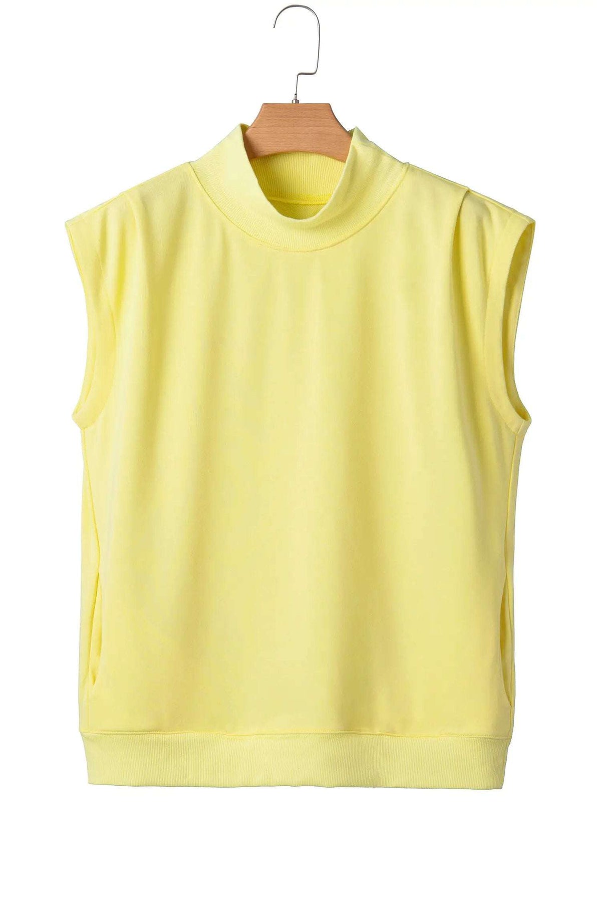 Danae | Mock Neck Cap Sleeve Relaxed Top for Everyday Layering