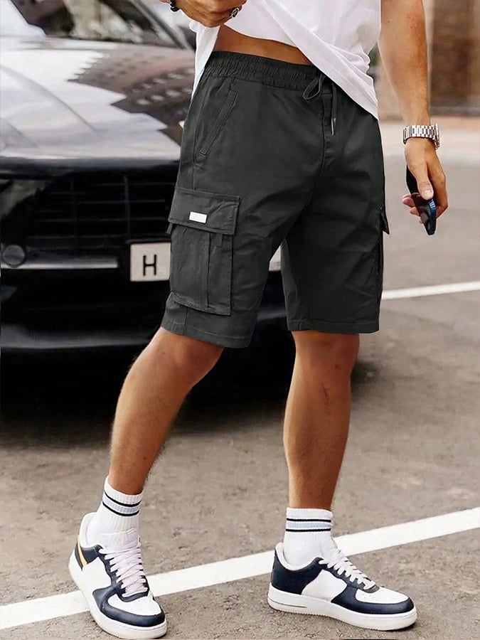 Cortale | Durable Multi Pocket Cargo Shorts for Men with Elastic Comfort Waist