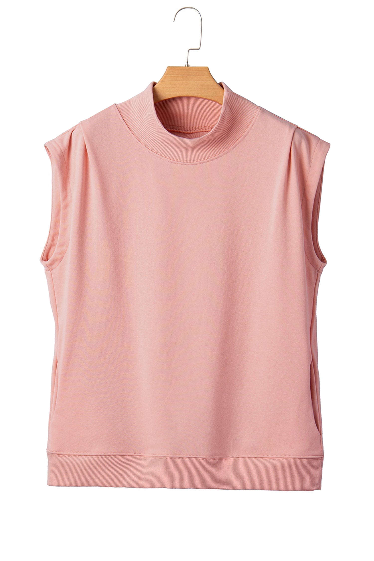 Danae | Mock Neck Cap Sleeve Relaxed Top for Everyday Layering