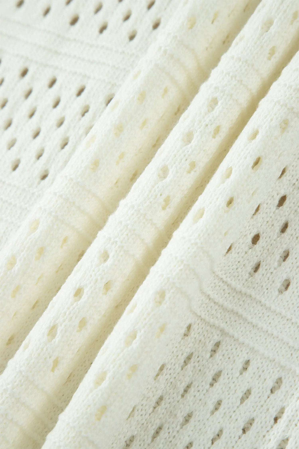 Celeste | Eyelet Knit Short Dolman Sleeve Sweater in Extended Sizes