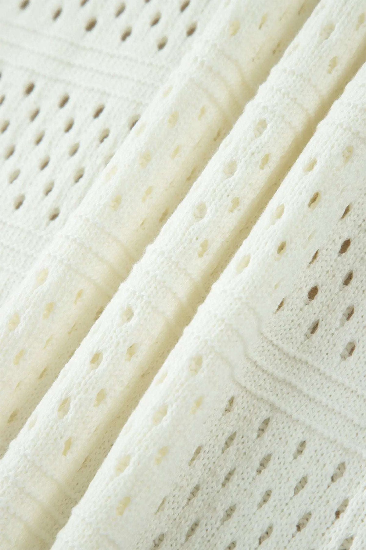 Celeste | Eyelet Knit Short Dolman Sleeve Sweater in Extended Sizes