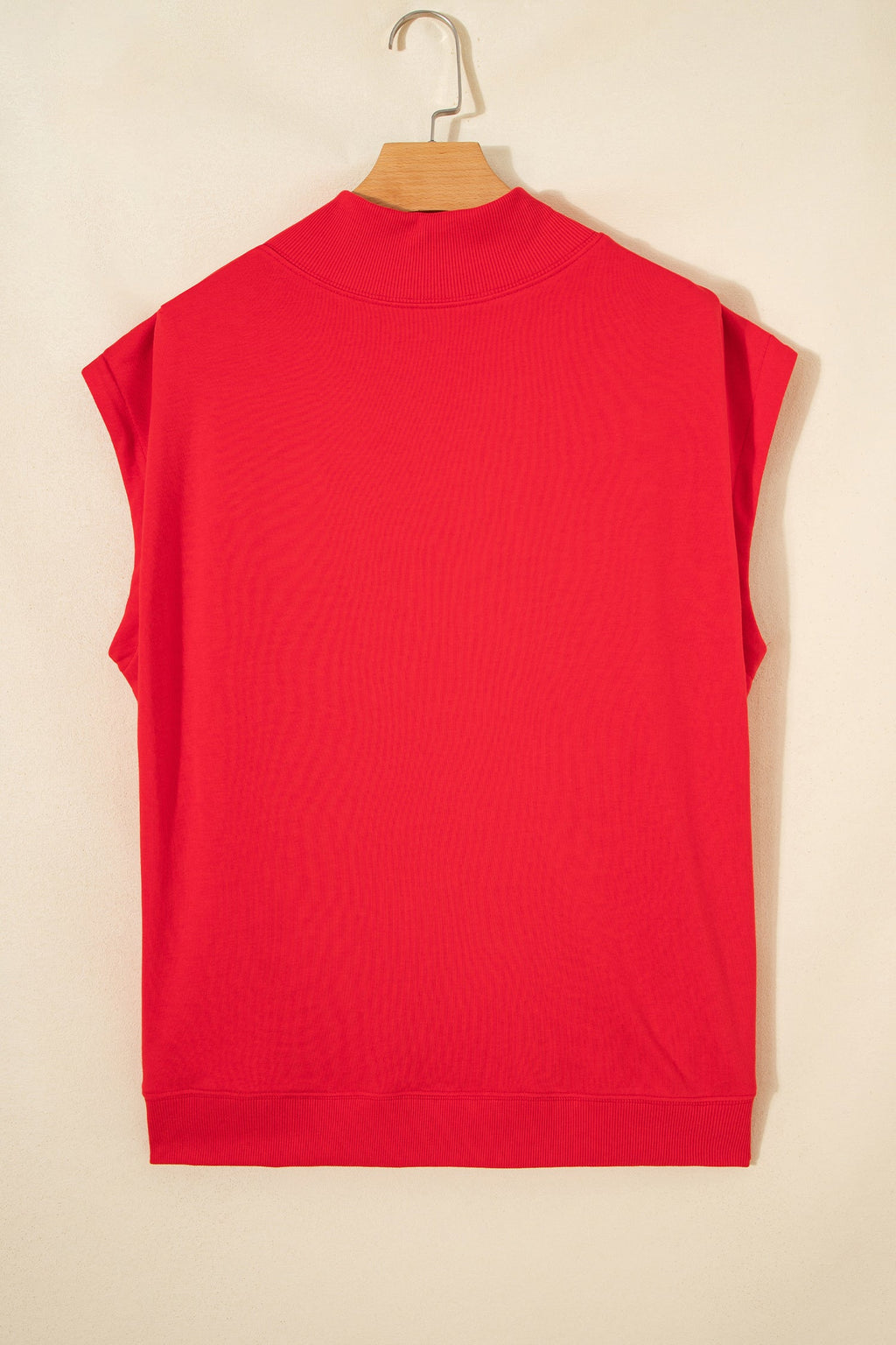 Danae | Mock Neck Cap Sleeve Relaxed Top for Everyday Layering