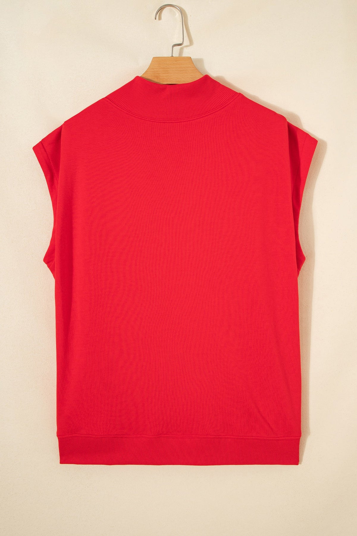 Danae | Mock Neck Cap Sleeve Relaxed Top for Everyday Layering