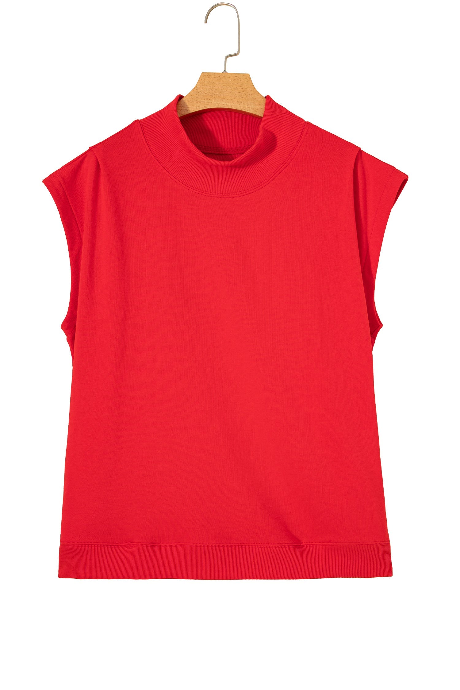 Danae | Mock Neck Cap Sleeve Relaxed Top for Everyday Layering
