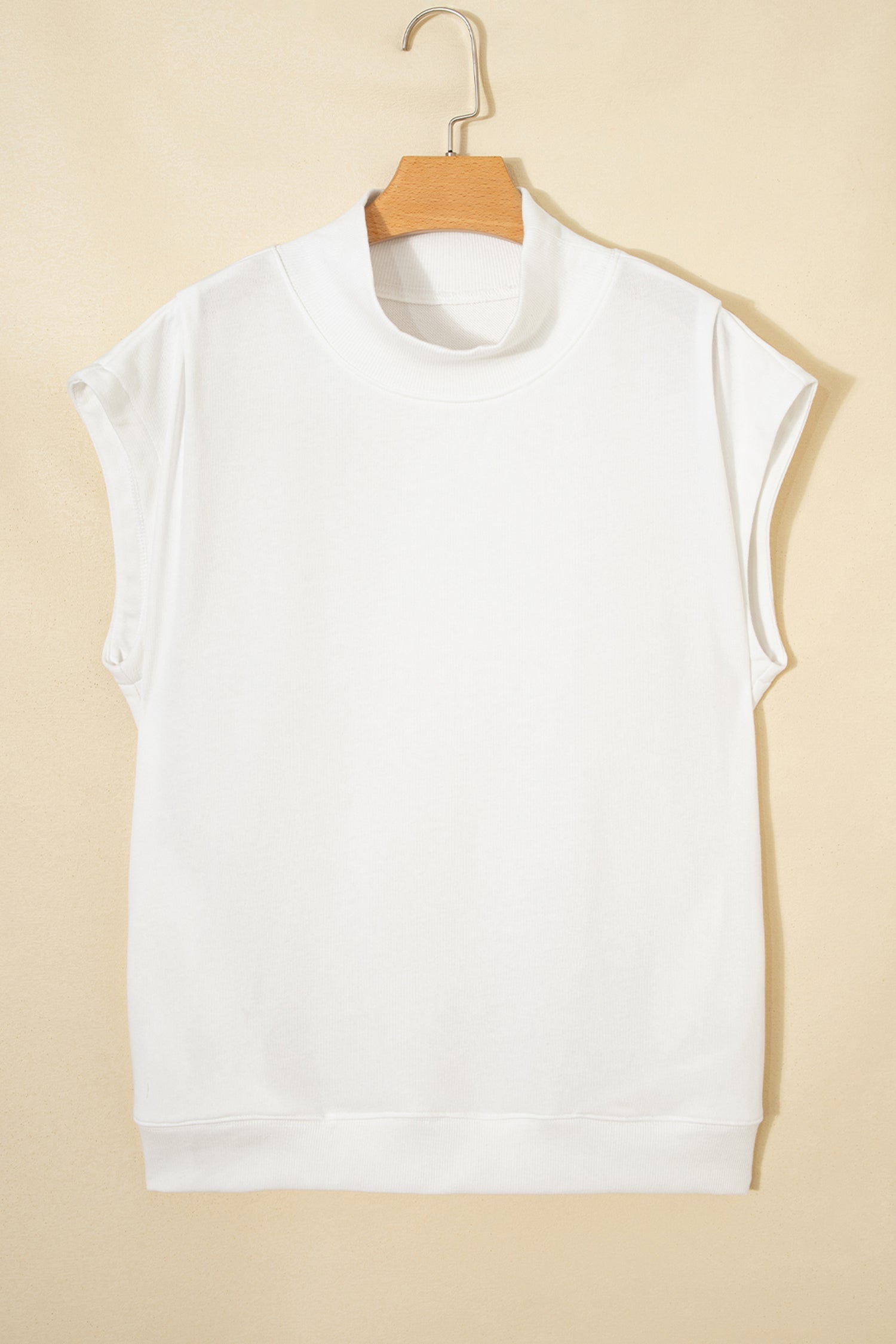 Danae | Mock Neck Cap Sleeve Relaxed Top for Everyday Layering