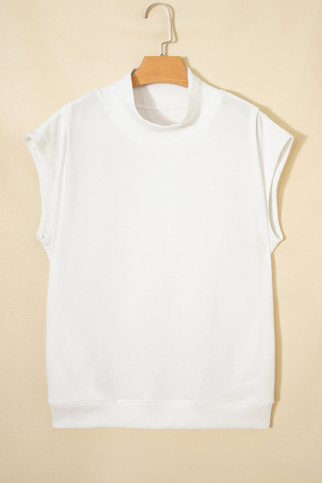 Danae | Mock Neck Cap Sleeve Relaxed Top for Everyday Layering
