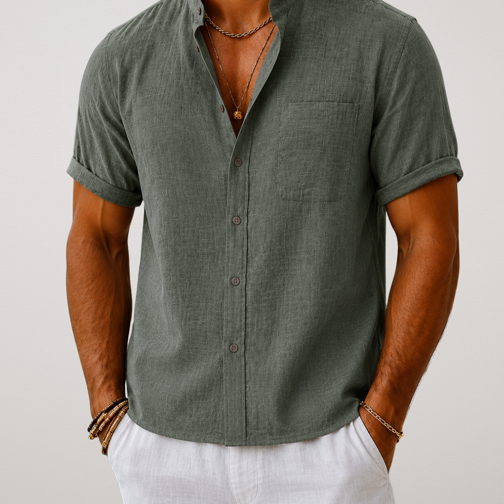 Terrano | Short Sleeve Camp Collar Shirt for Holiday and Poolside Days