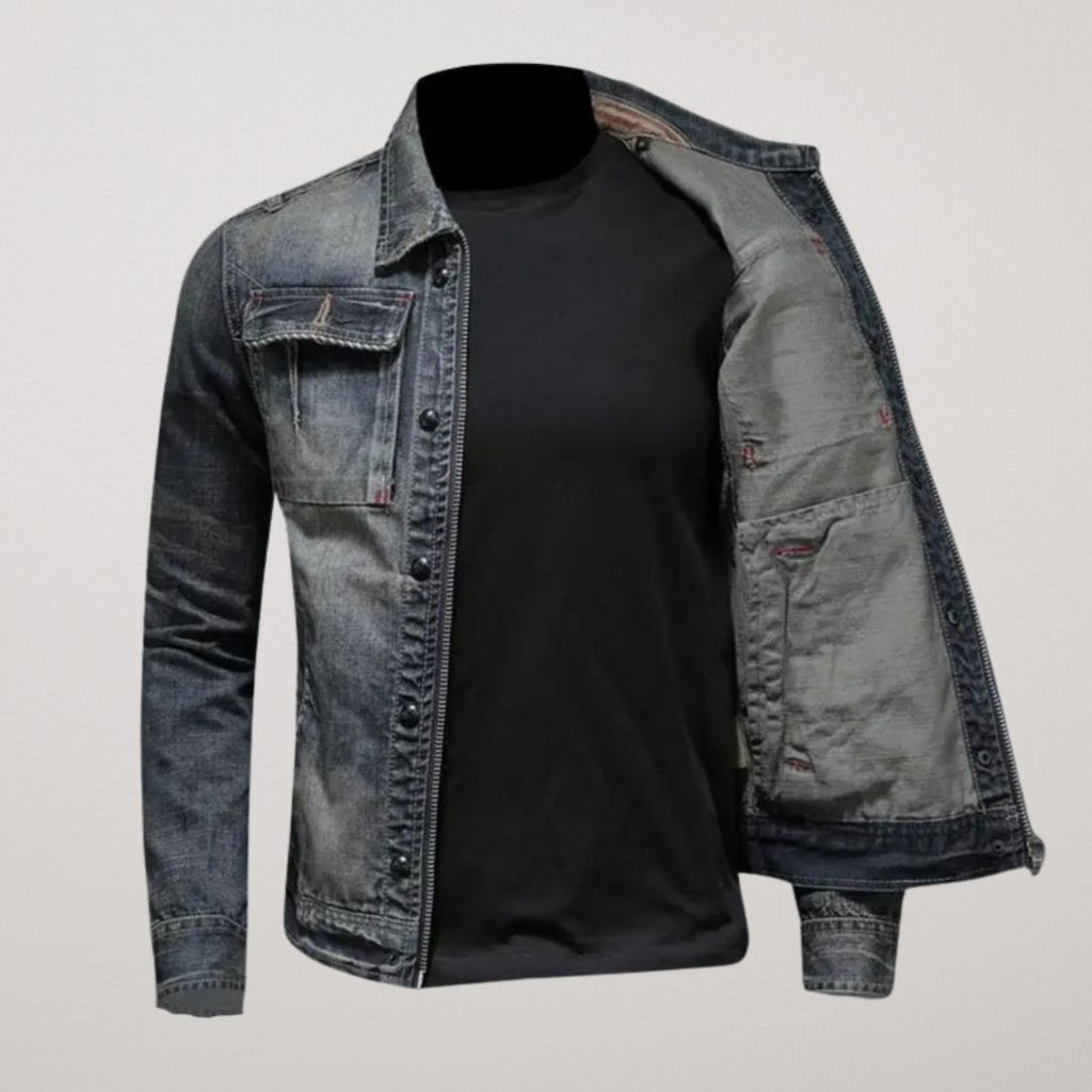 Lorenzi | Rigid Cotton Denim Jacket for Year Round Casual Layering