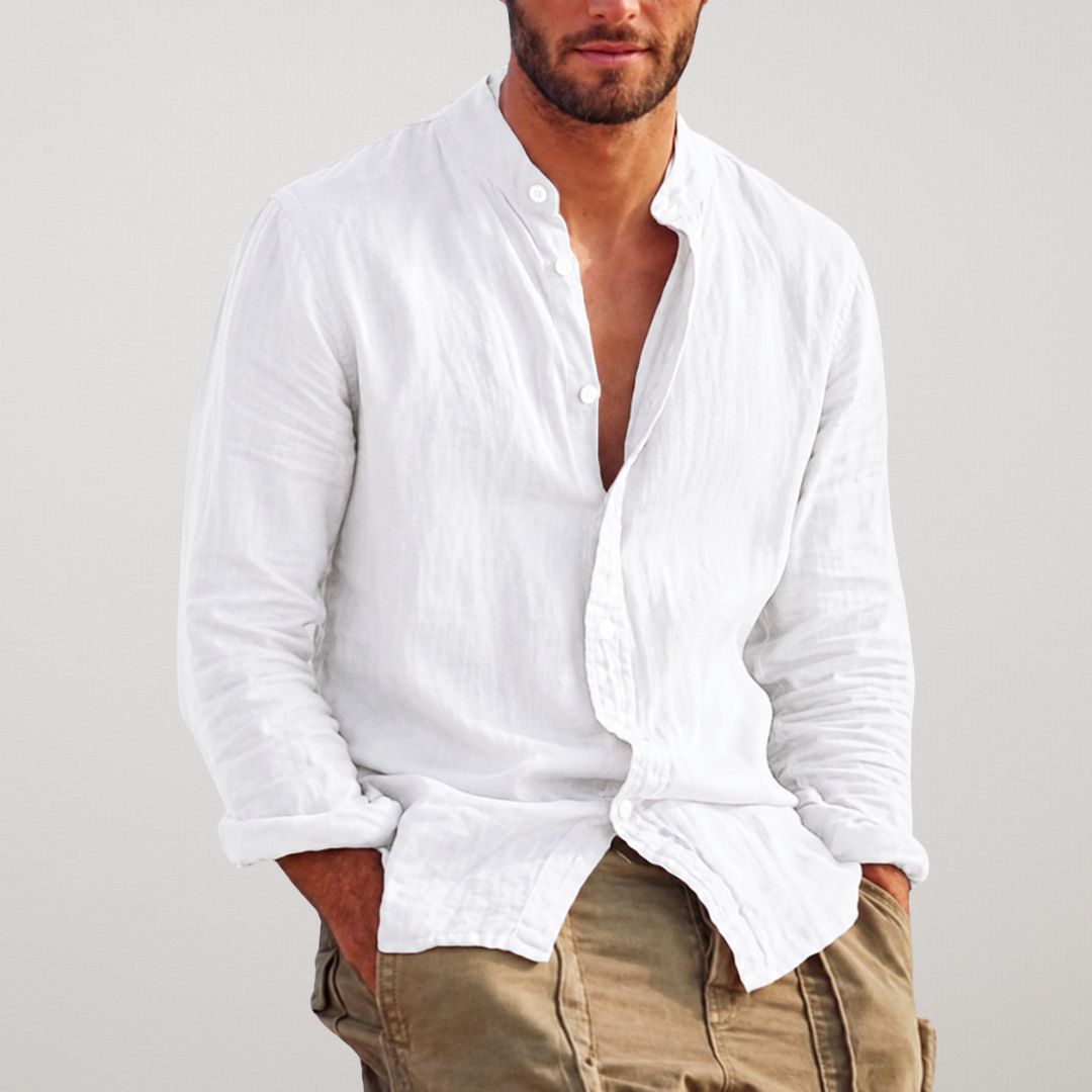 Estano | Essential Long Sleeve Linen Shirt for Everyday Warm Weather Wear