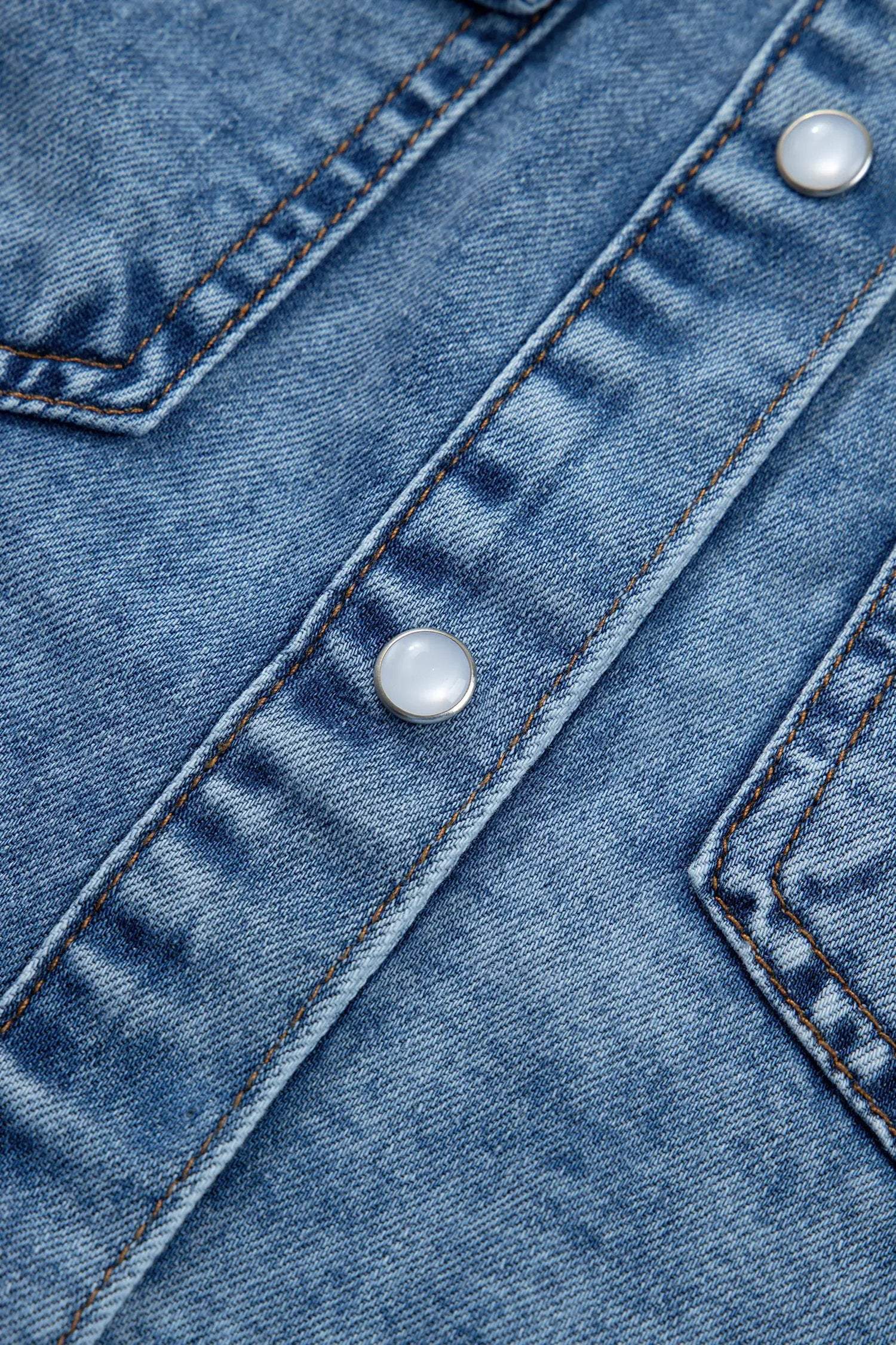 Nerina | Collared Sleeveless Denim Vest with Button Front