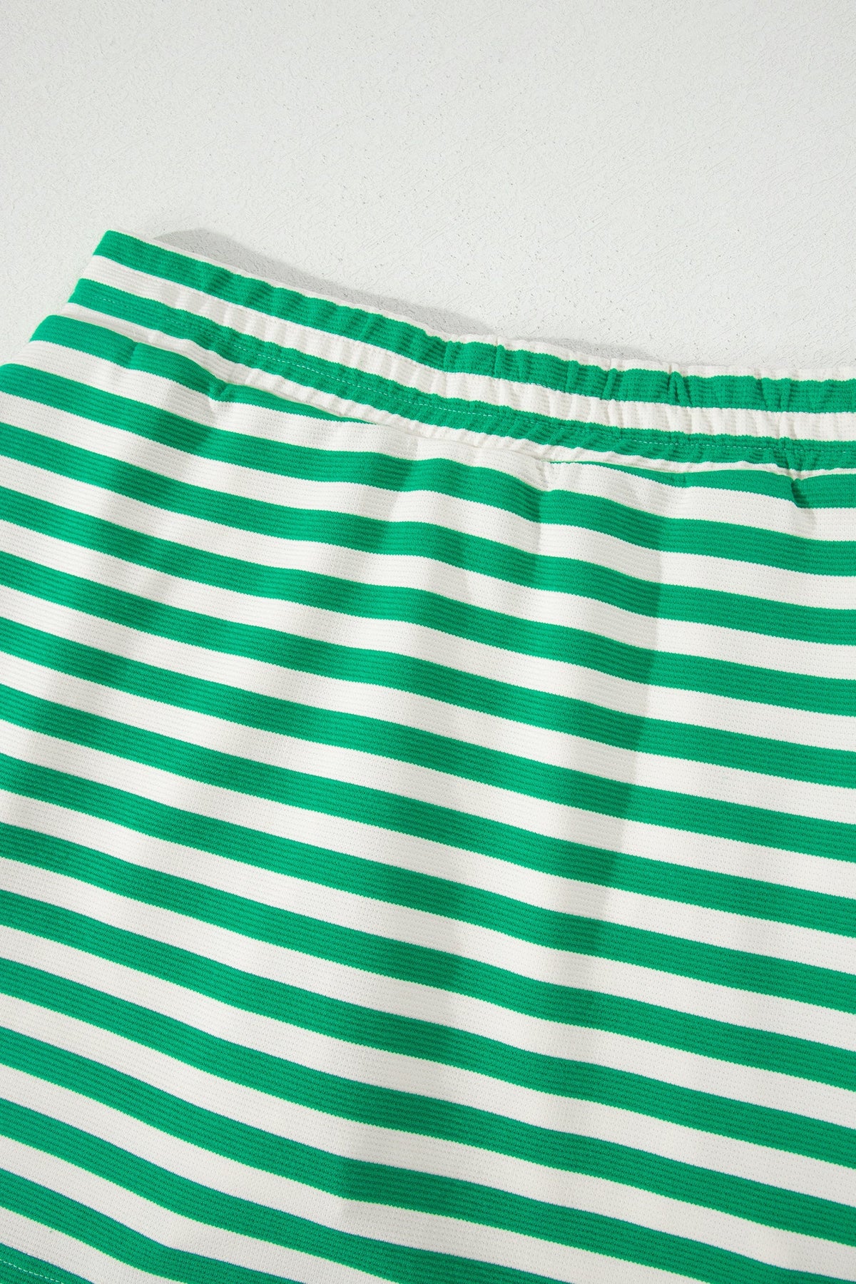 Thalia | Textured Stripe Zip Collar Sleeveless Top and Skort Set