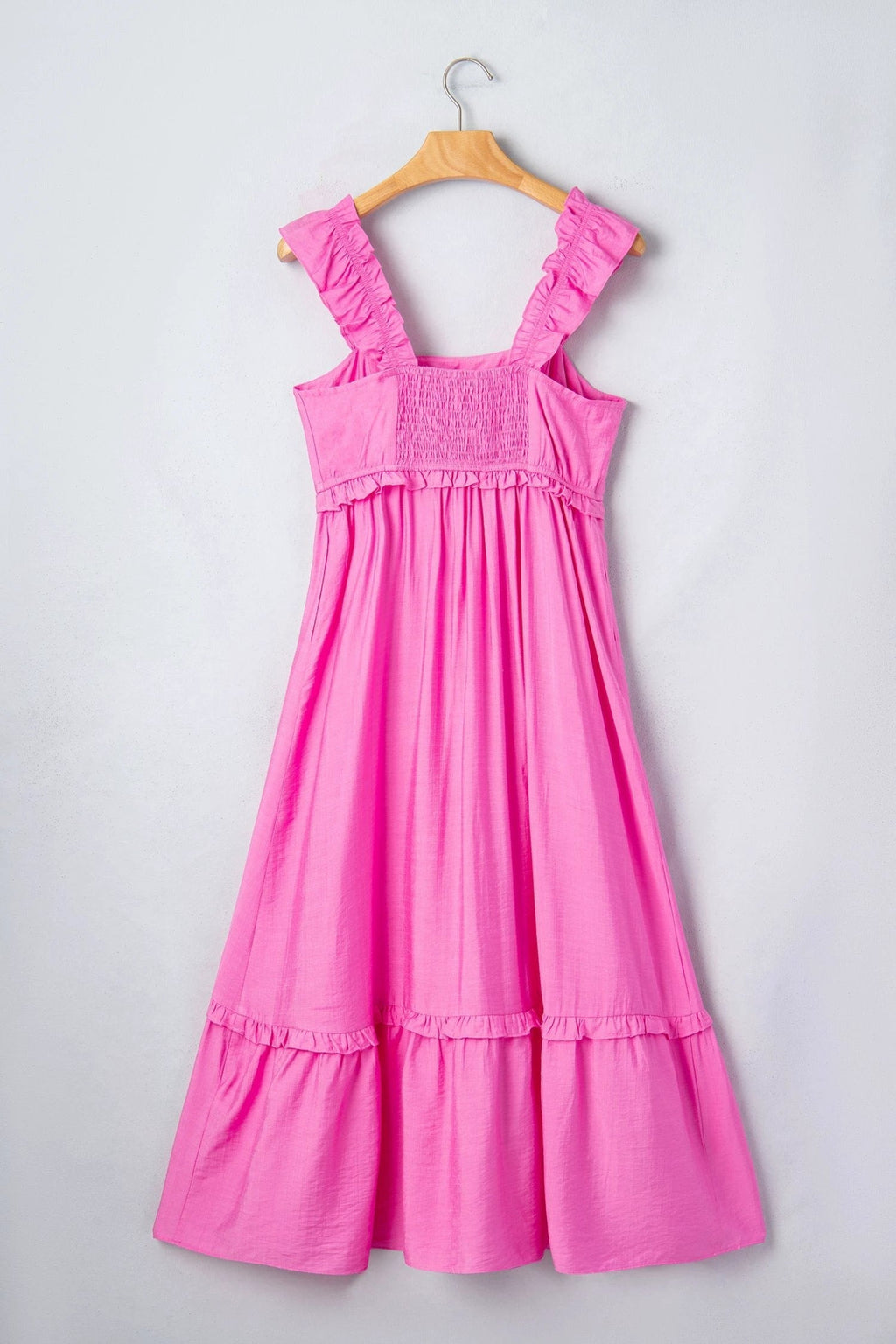 Renata | Sleeveless High Waisted Maxi Dress with Ruffle Trim