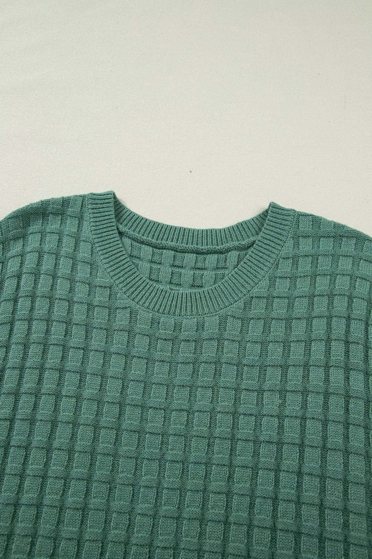 Yvaine | Textured Knit Short Sleeve Sweater in Extended Sizes