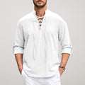 Doriano | Relaxed Lace Up Placket Shirt for Coastal Summer Layering