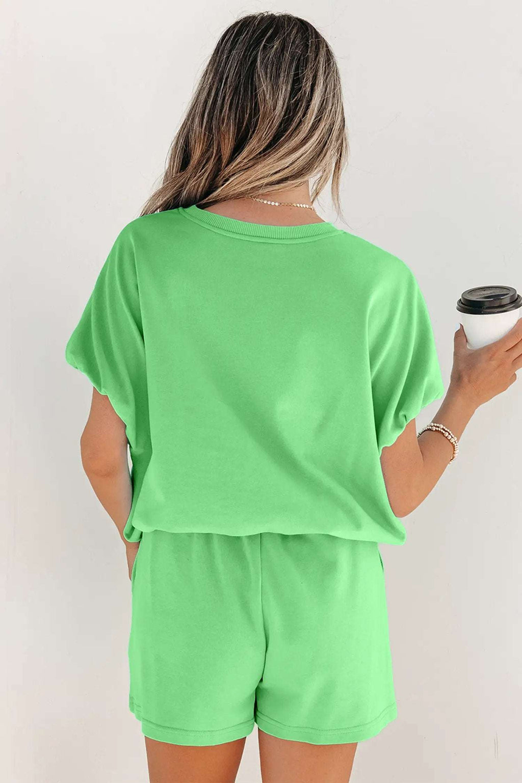 Paloma | Relaxed Blouson Top and Drawstring Shorts Two Piece Set