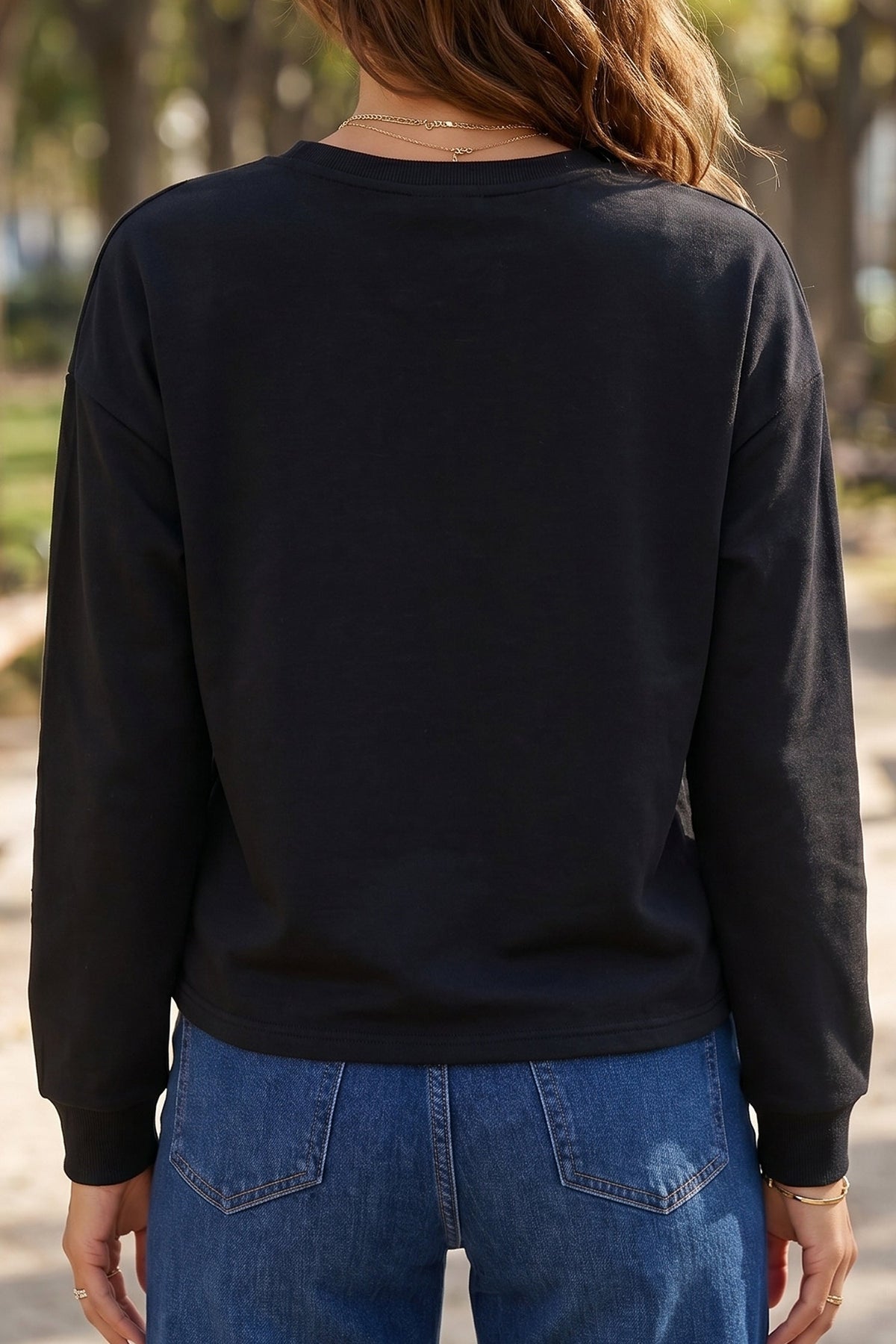 Brienne | Dropped Shoulder Long Sleeve Top with Relaxed Drape