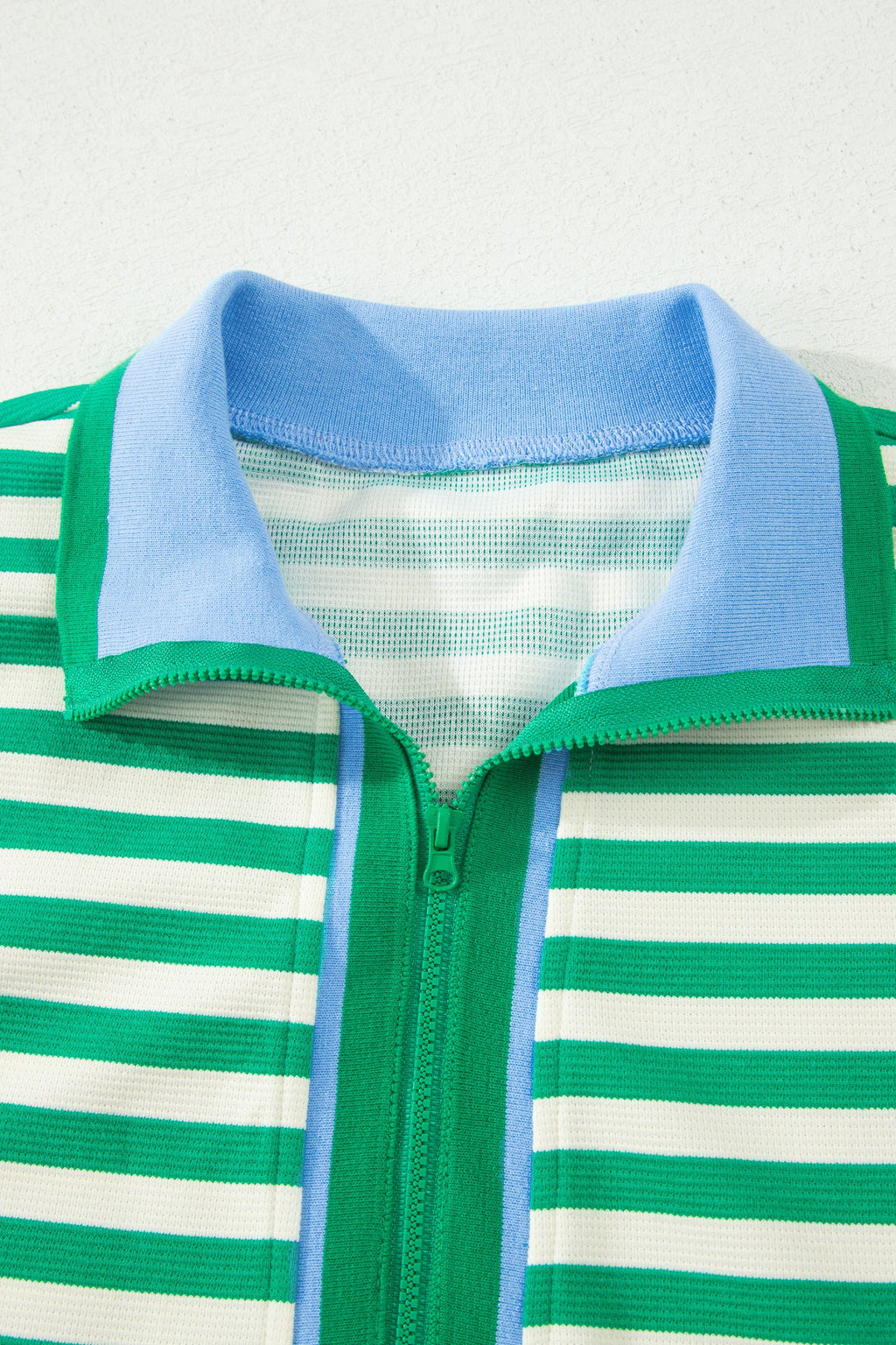 Thalia | Textured Stripe Zip Collar Sleeveless Top and Skort Set