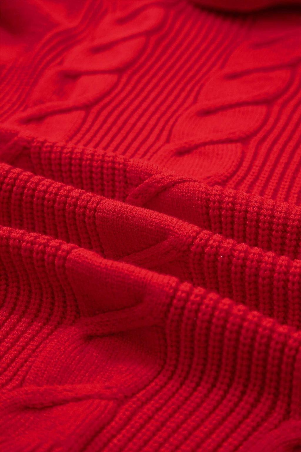 Elodie | Cable Knit Turtleneck Sweater with Ruffled Short Sleeves