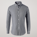 Larenzo | Fine Striped Button Front Shirt for Office and Weekend Wear