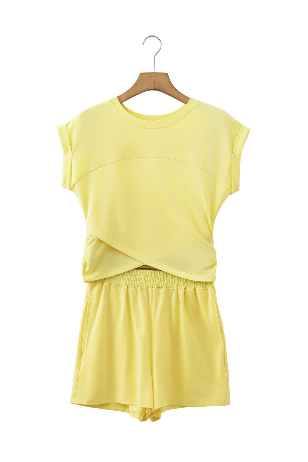 Esmee | Short Sleeve Two Piece Shorts Set with Elastic Waist and Pockets