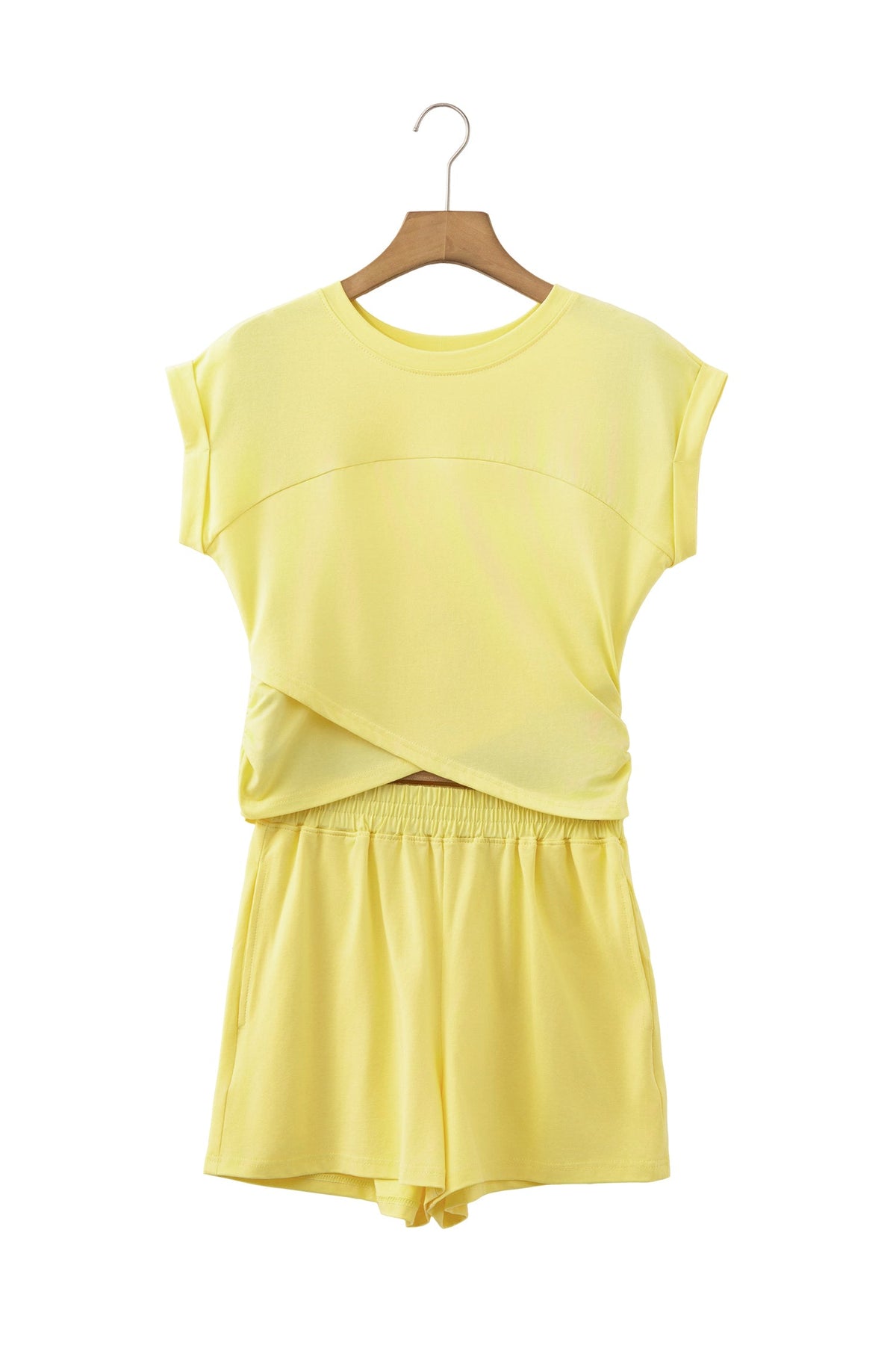 Esmee | Short Sleeve Two Piece Shorts Set with Elastic Waist and Pockets
