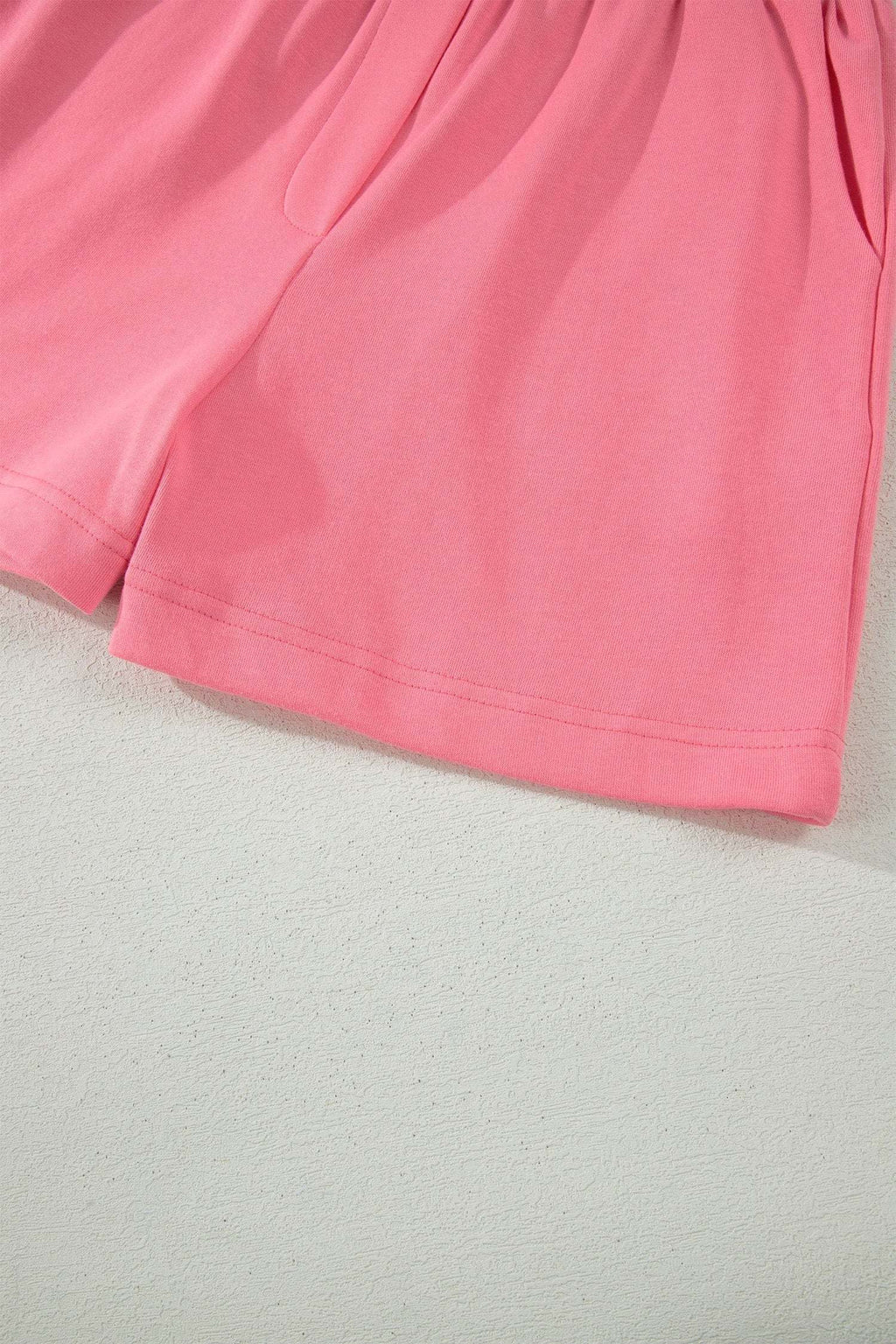 Portia | Half Zip Ruffle Sleeve Top and Shorts Two Piece Set