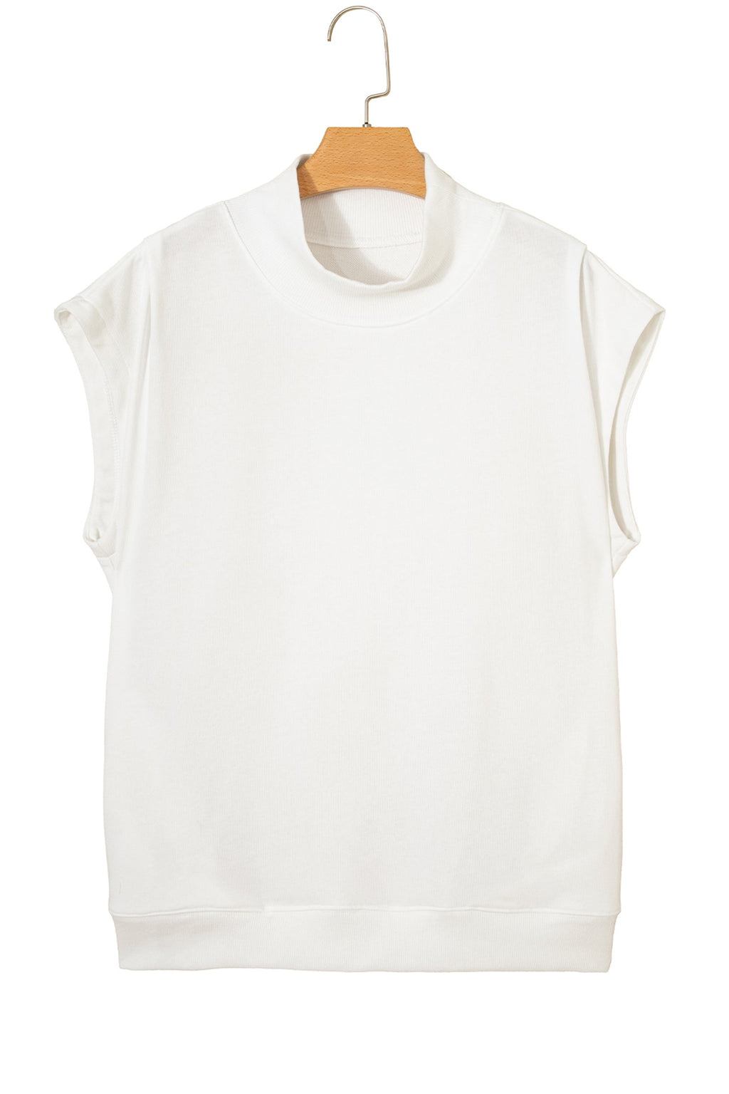 Danae | Mock Neck Cap Sleeve Relaxed Top for Everyday Layering