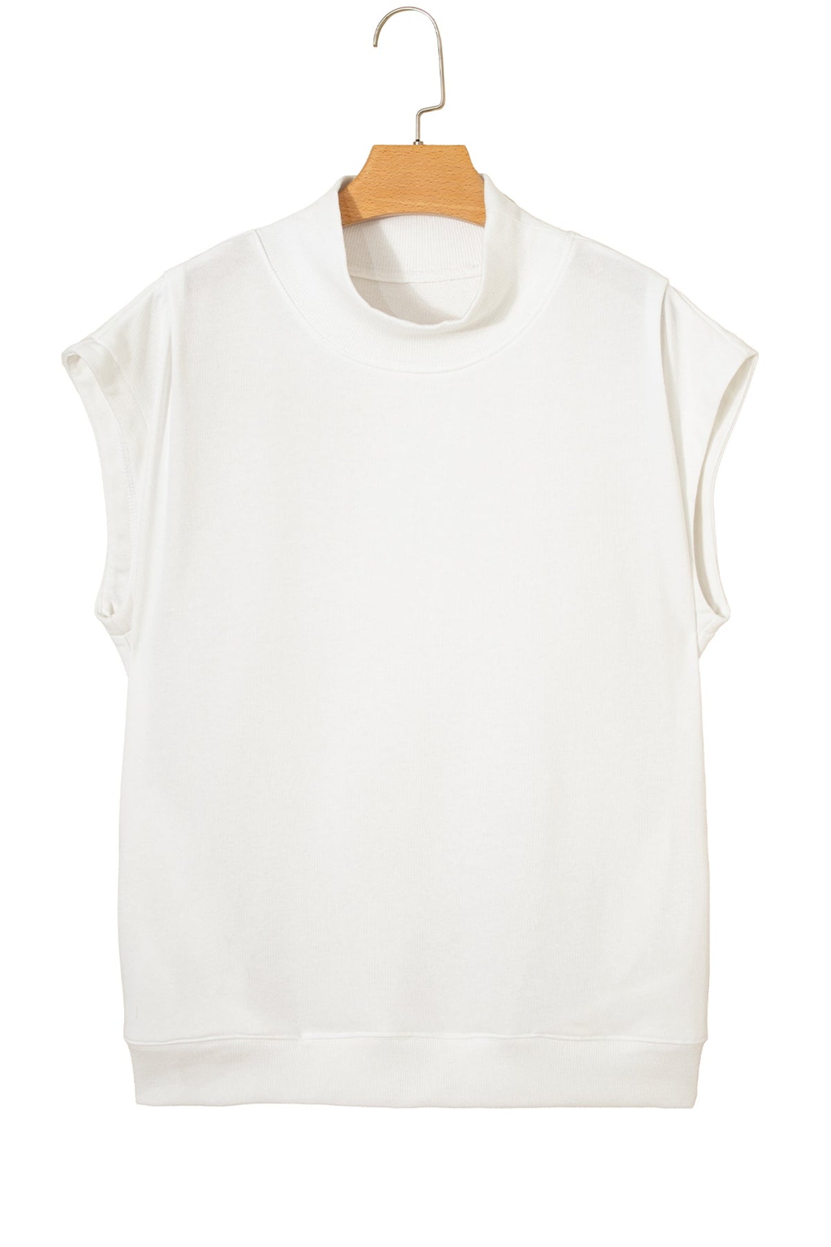 Danae | Mock Neck Cap Sleeve Relaxed Top for Everyday Layering