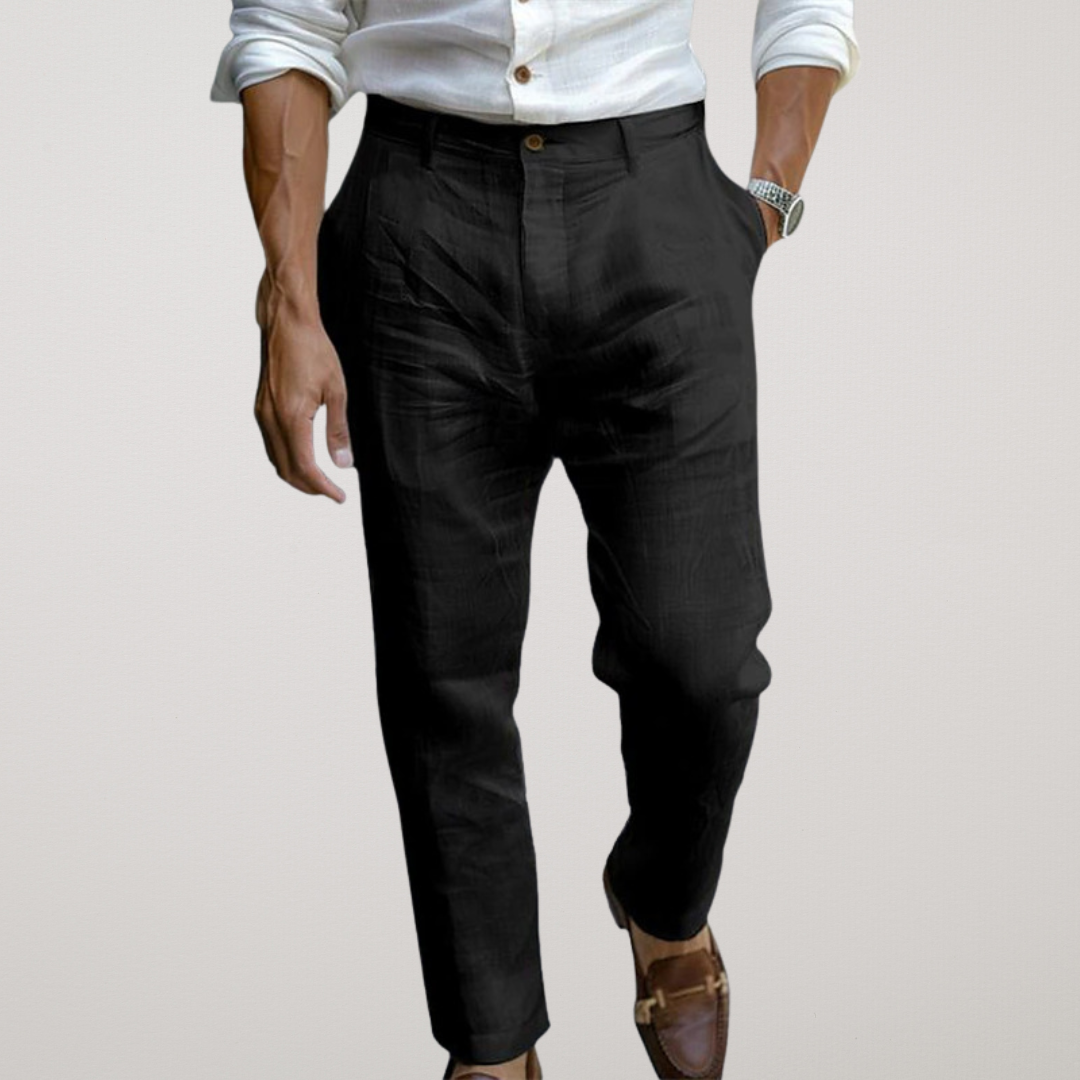 Rinaldo | Tapered Pure Linen Trousers for Resort Wear and Summer Events