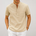 Amalfino | Short Sleeve Buttoned Henley Shirt for Relaxed Summer Layering