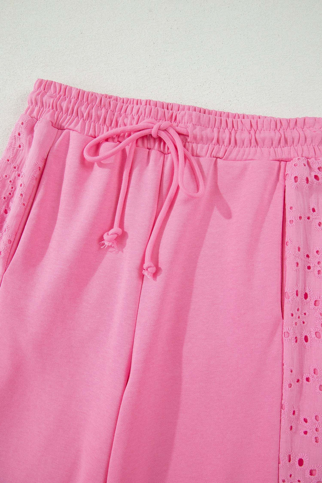 Margaux | Lace Panelled Half Sleeve Top and Wide Leg Pants Two Piece Set