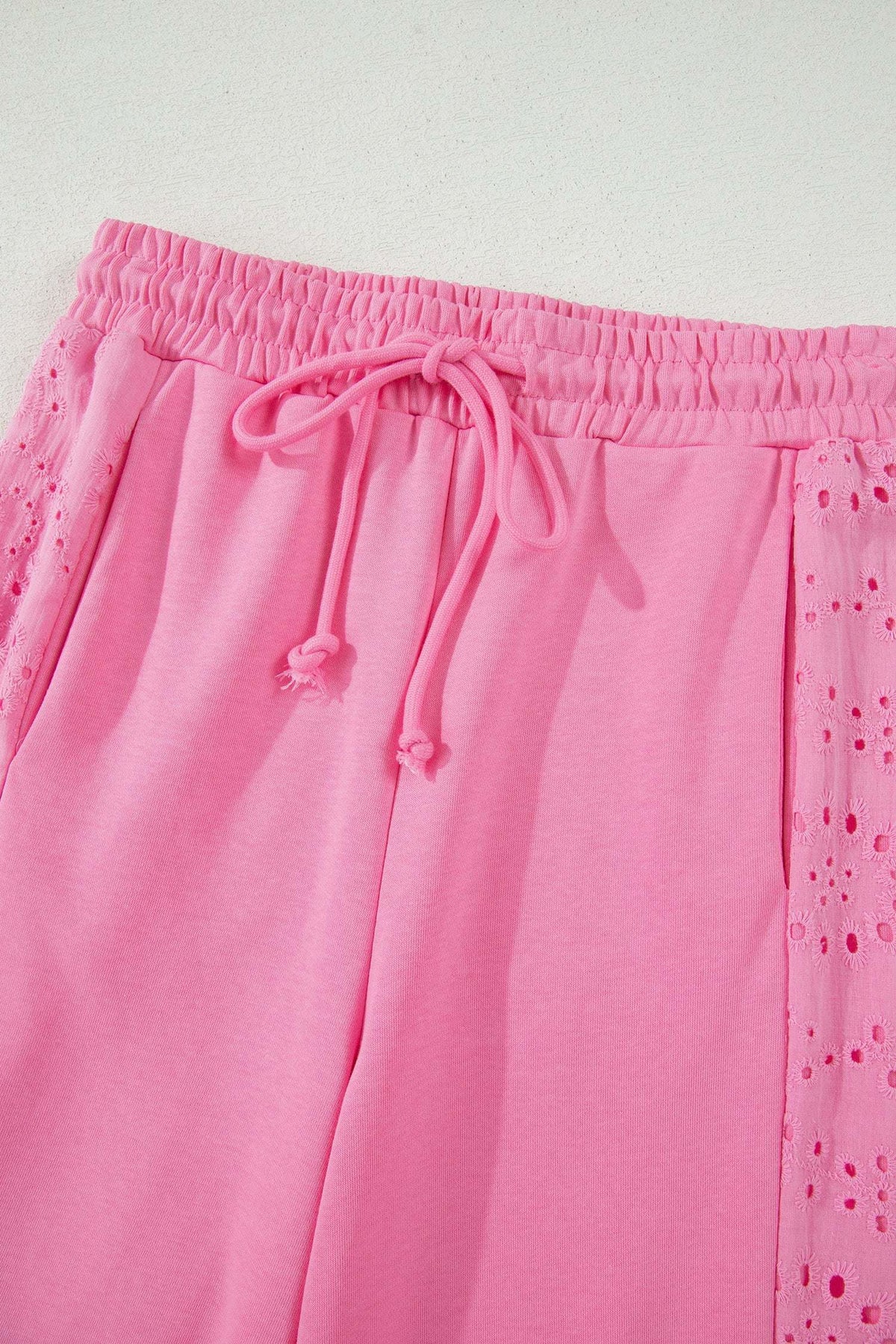 Margaux | Lace Panelled Half Sleeve Top and Wide Leg Pants Two Piece Set