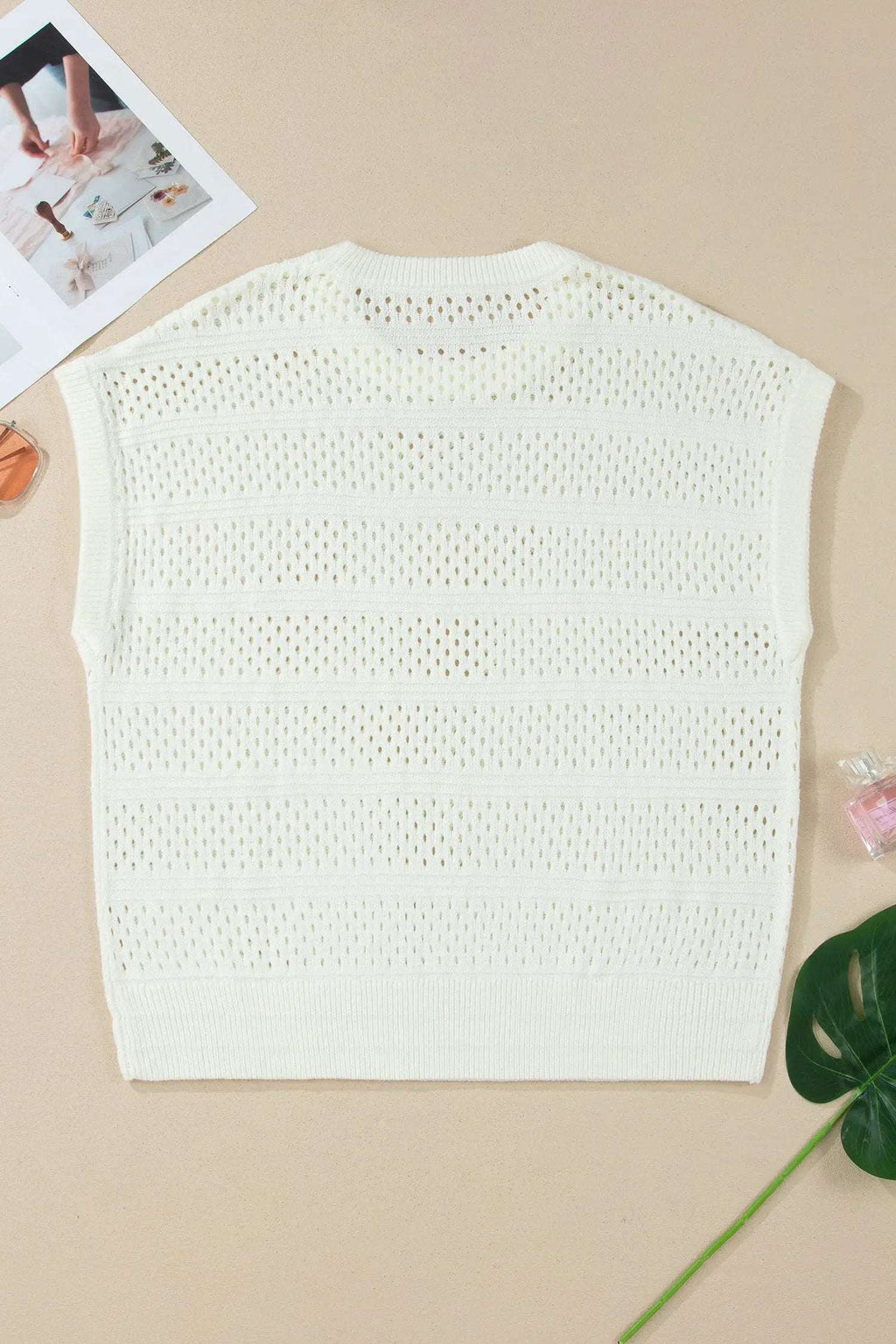 Celeste | Eyelet Knit Short Dolman Sleeve Sweater in Extended Sizes