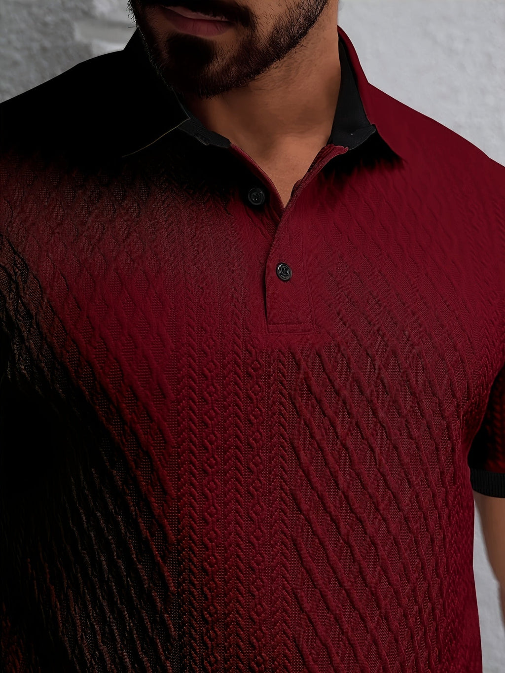 Dorello | Structured Collar Stretch Polo Shirt for Men with Tailored Regular Fit