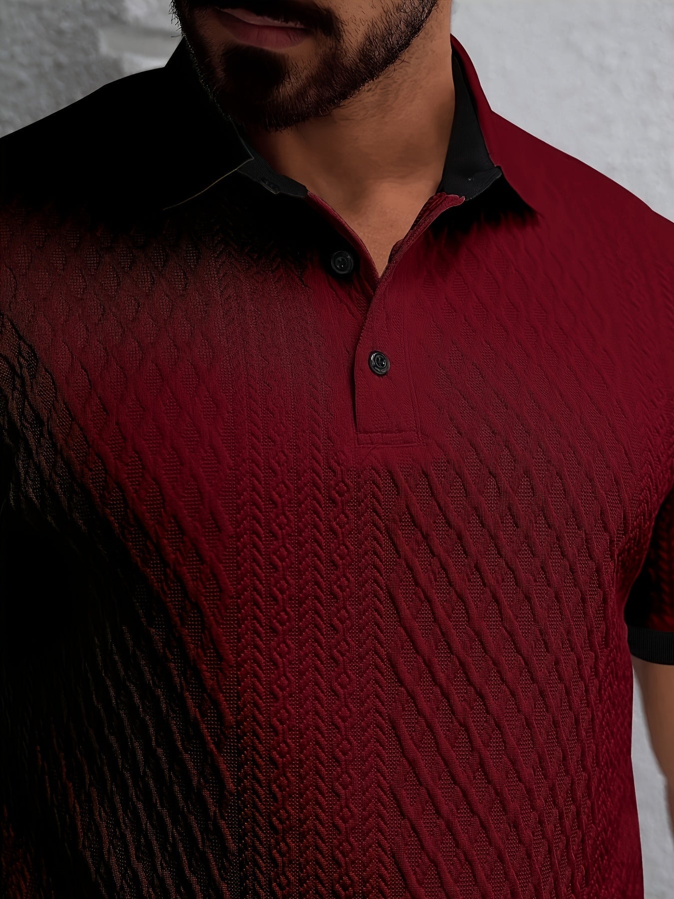 Dorello | Structured Collar Stretch Polo Shirt for Men with Tailored Regular Fit