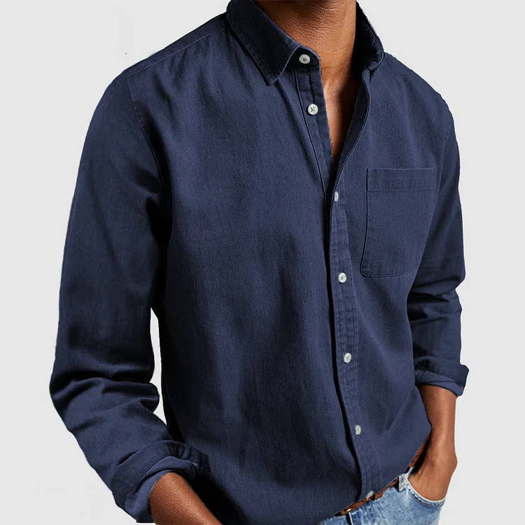 Belvano | Soft Touch Button Up Shirt for Men with Relaxed Smart Casual Fit