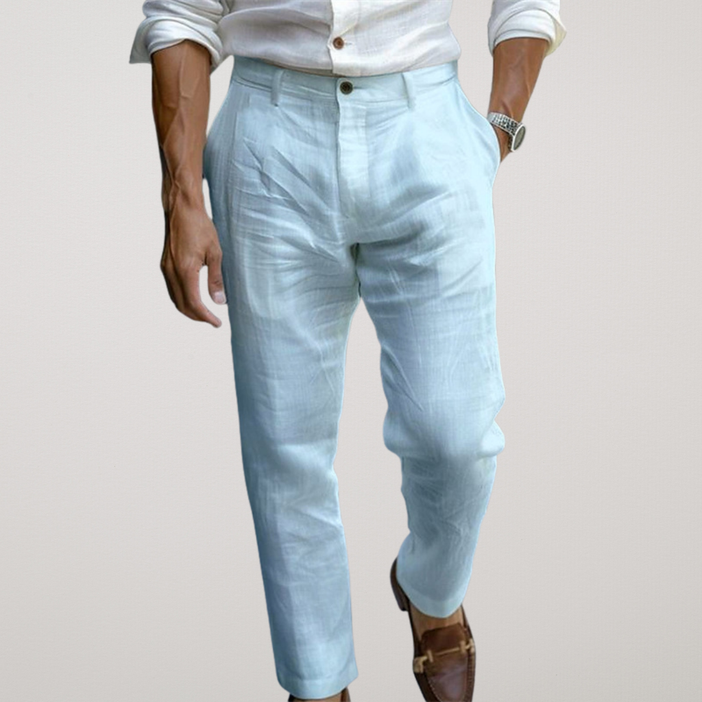 Rinaldo | Tapered Pure Linen Trousers for Resort Wear and Summer Events