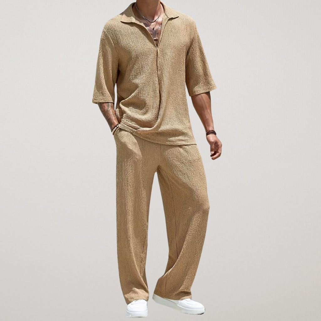Cassaro | Matching Linen Shirt and Shorts Set for Beach Holidays and Warm Nights