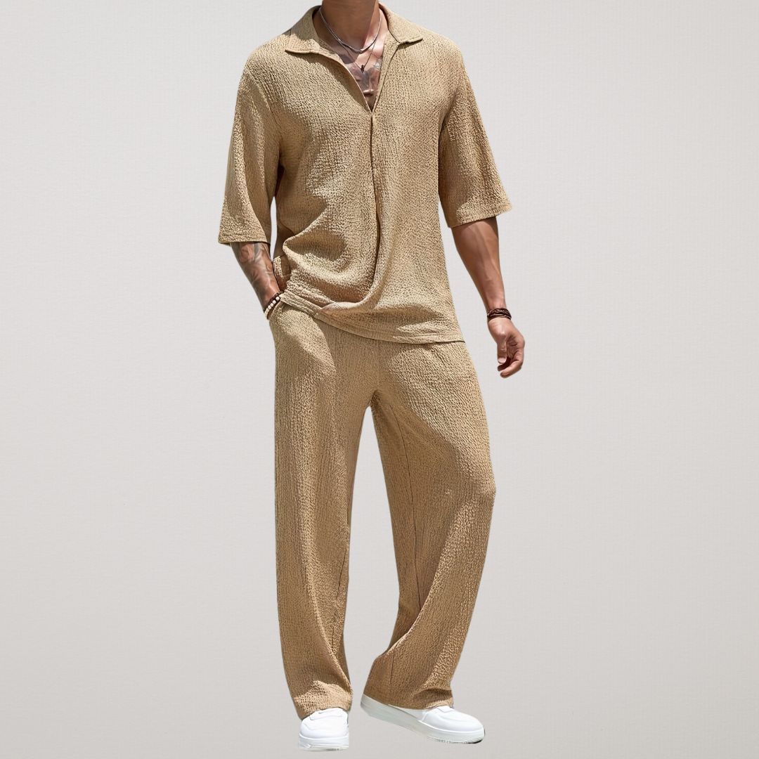 Cassaro | Matching Linen Shirt and Shorts Set for Beach Holidays and Warm Nights