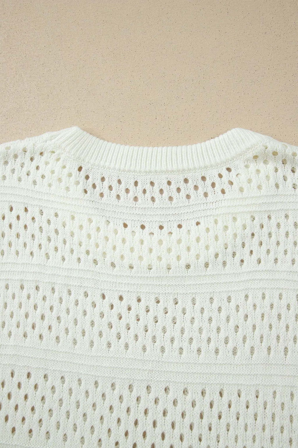 Celeste | Eyelet Knit Short Dolman Sleeve Sweater in Extended Sizes