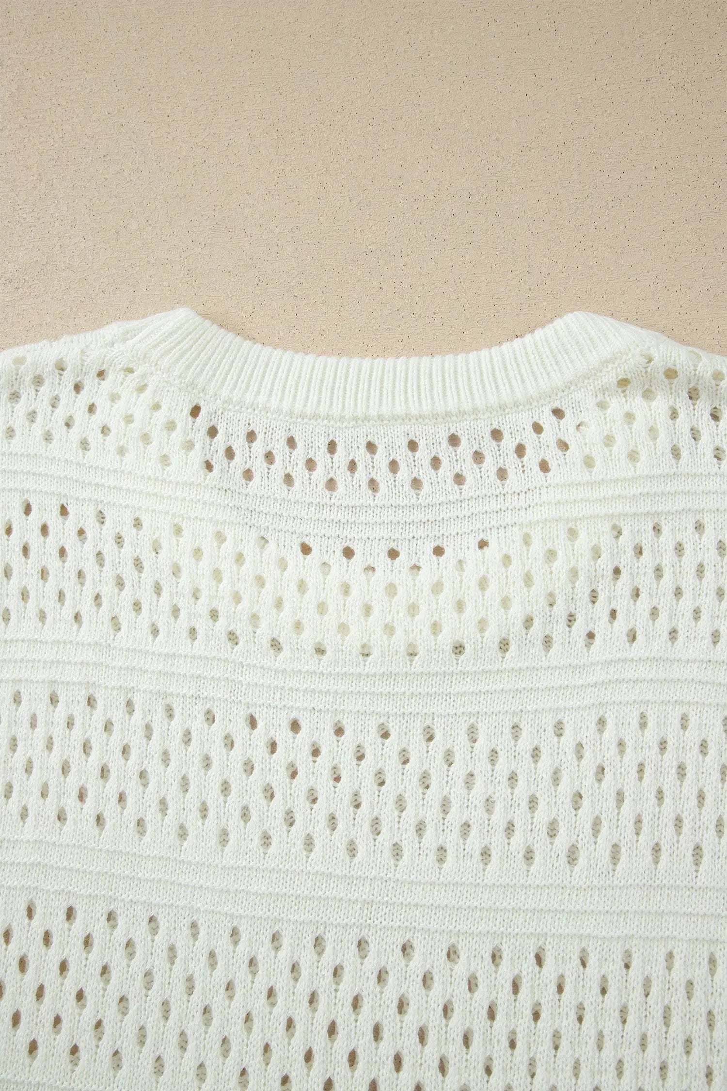 Celeste | Eyelet Knit Short Dolman Sleeve Sweater in Extended Sizes