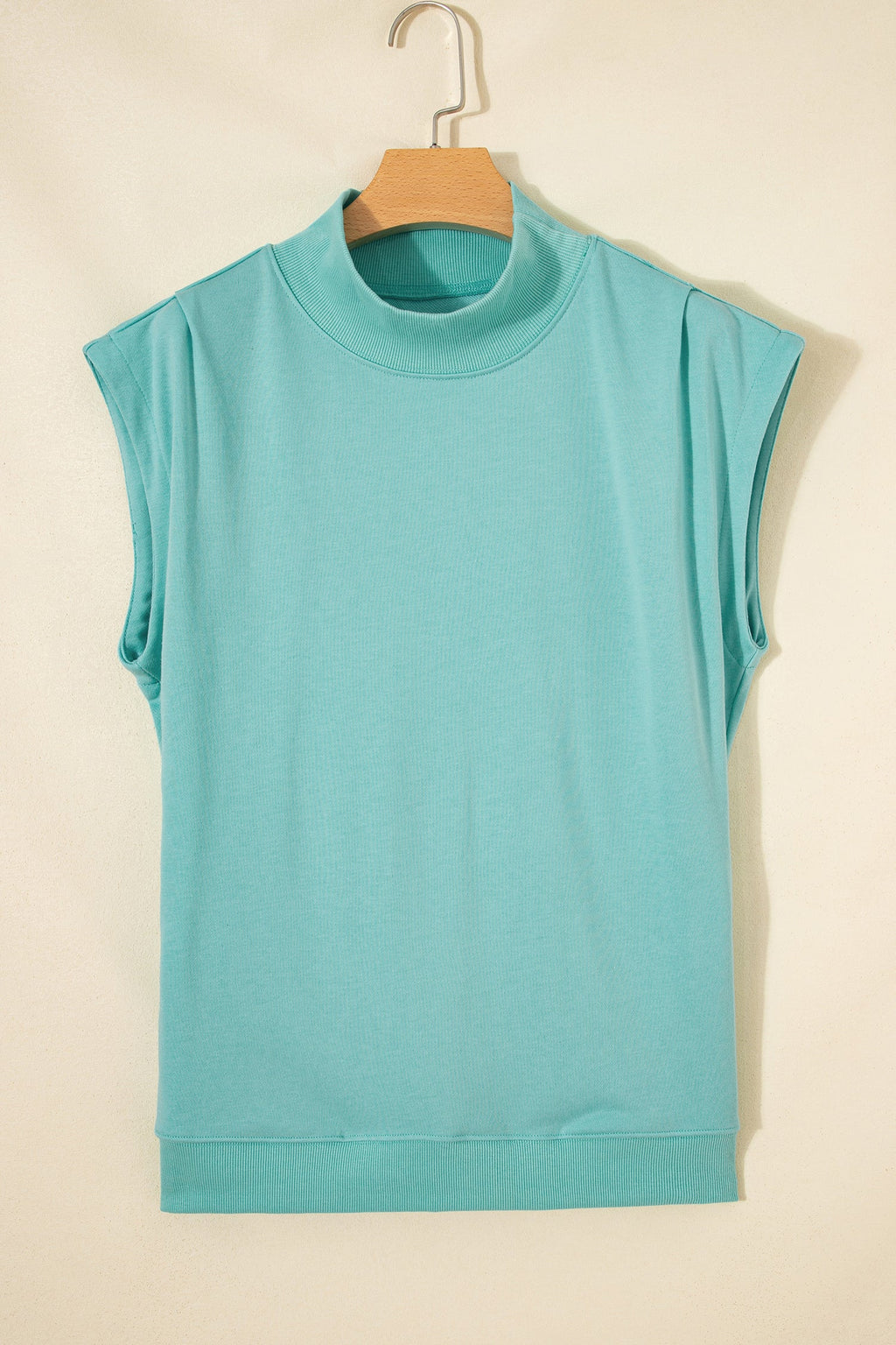 Danae | Mock Neck Cap Sleeve Relaxed Top for Everyday Layering