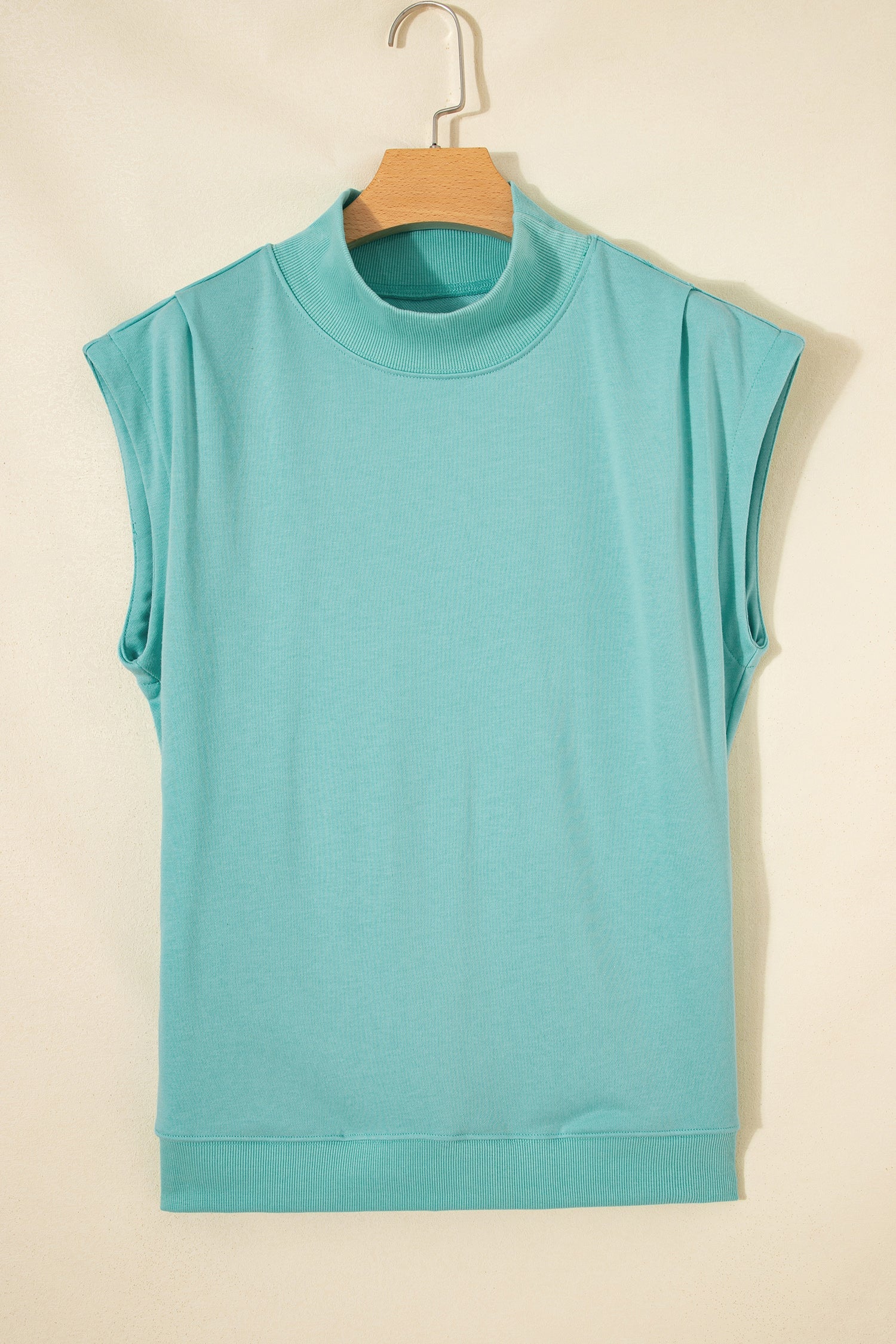 Danae | Mock Neck Cap Sleeve Relaxed Top for Everyday Layering